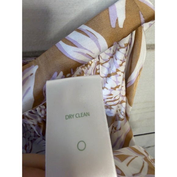 Lilly Pulitzer Gold White Tropical Floral One Shoulder Tie Top Blouse Size 12 - Picture 5 of 6